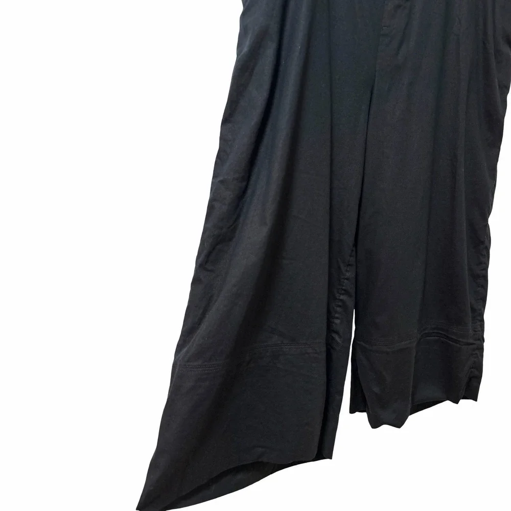 Banana Republic Womens Linen Blend Pull On Wide Leg Cropped Pants Size XXL Black